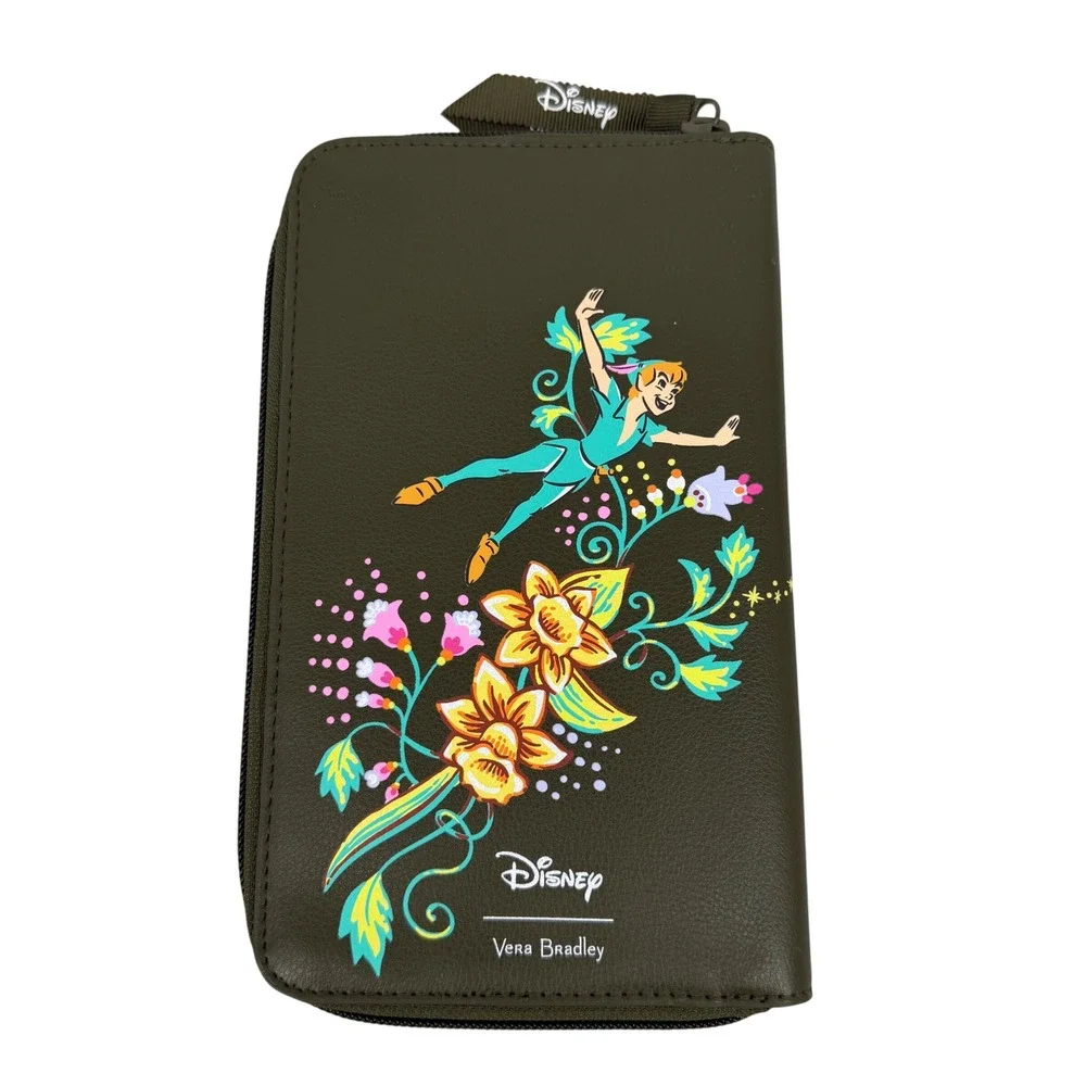Vera Bradley Disney100 Peter Pan Tinker Bell Collection Deluxe Travel Wallet